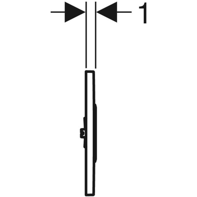 Geberit type 10 bedieningsplaat urinoir - elektronische spoelactivering obv netvoeding - Spuitgietzink - mat chroom glansverchroomde ringen TWEEDEKANS