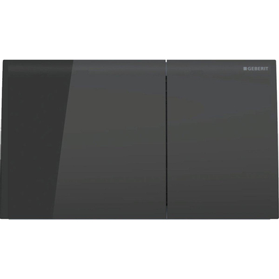 Geberit Sigma70 bedieningsplaat - 2-toets spoeling - rechthoekige knoppen - glas - zwart glans