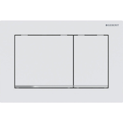 Geberit Omega20 bedieningsplaat - 2-toets spoeling - rechthoekige knoppen - matwit/glchroom/matwit