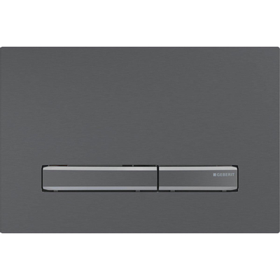 Geberit Sigma50 bedieningsplaat - 2-toets spoeling - vierkant - zwart chroom/zwart chroom geborsteld/easy-to-clean - zwart chroom (zwart)