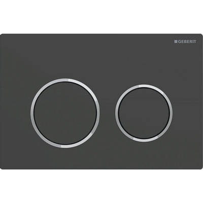 Geberit Omega20 bedieningsplaat - 2-toets spoeling - ronde knoppen - matzwart/gl.chr./matzw