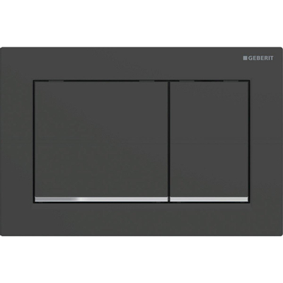 Geberit Omega20 bedieningsplaat - 2-toets spoeling - rechthoekige knoppen - matzwart/glchr./matzw