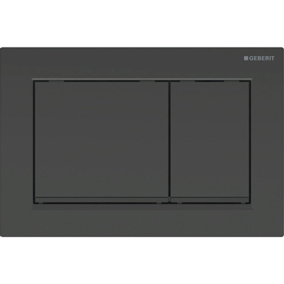 Geberit Omega20 bedieningsplaat - 2-toets spoeling - rechthoekige knoppen - zwart/matzwart/zwart