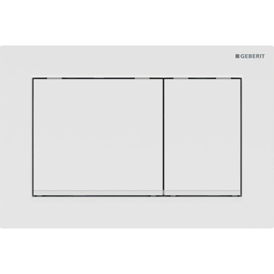 Geberit Omega20 bedieningsplaat - 2-toets spoeling - rechthoekige knoppen - wit/matwit/wit