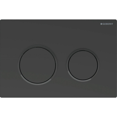Geberit Omega20 bedieningsplaat - 2-toets spoeling - ronde knoppen - matzwart/zwart/matzwart - zwart