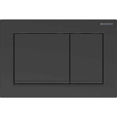 Geberit Omega20 bedieningsplaat - 2-toets spoeling - rechthoekige knoppen - matzwart/zwart/matzwart - zwart