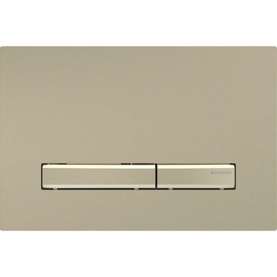 Geberit Sigma50 bedieningsplaat - 2-toets spoeling - rechthoekige knoppen - messing/messing geborsteld/easy-to-clean - geborsteld messing goud