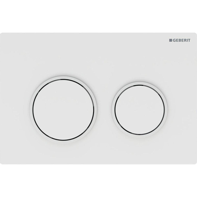 Geberit Omega20 bedieningsplaat - 2-toets spoeling - ronde knoppen - wit/matwit/wit - glans wit