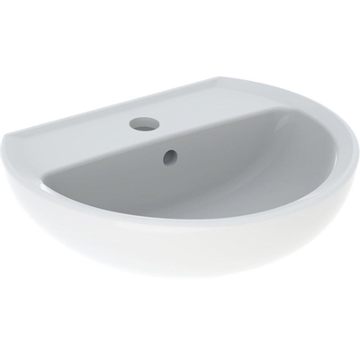 Geberit Bastia Fontein - rond - 50x41cm - kraangat - overloop - glans wit