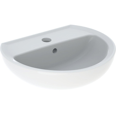 Geberit Bastia Lave-mains - rond - 50x41cm - trou de robinet - trop-plein - blanc
