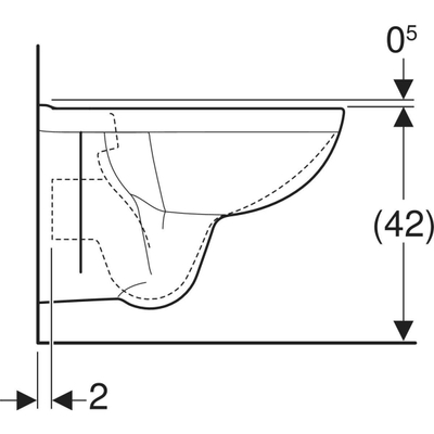 Geberit Bastia WC suspendu - cuvette profonde - 35.5x52cm - blanc