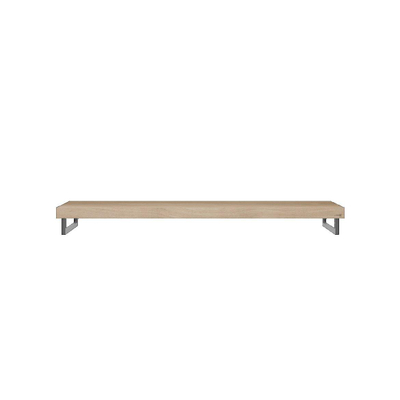 Looox Wood collection plan sous vasque - 140x46cm - Avec porte-serviettes inox brossé - Chêne massif Old grey