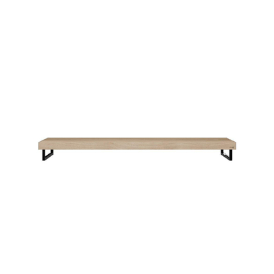 Looox Wood collection plan sous vasque - 120x46cm - Avec porte-serviettes noir mat - Chêne massif Old grey