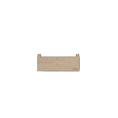 Looox Wood collection shelf BoX 30cm met bodemplaat rvs geborsteld eiken RVS geborsteld