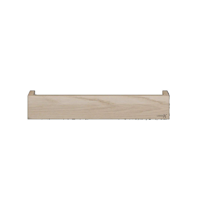 Looox Wood collection shelf BoX 60cm met bodemplaat rvs geborsteld eiken RVS geborsteld