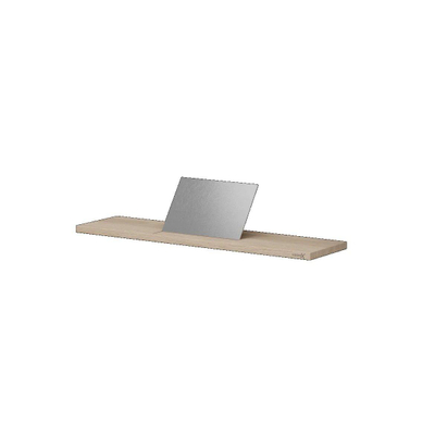 Looox Wood collection tablette de baignoire 78cm avec support acier inoxydable brossé chêne acier inoxydable brossé