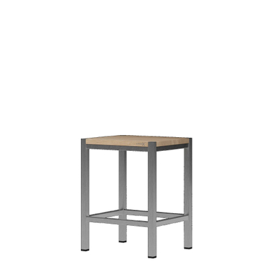 Looox Wooden Collection Tabouret 35x30x45cm Chêne Inox brossé finition Inox brossé