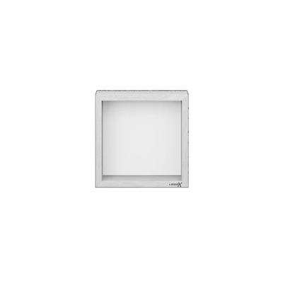 Looox Wood collection Boîte murale 30x30cm avec plaque arrière chêne blanc blanc mat