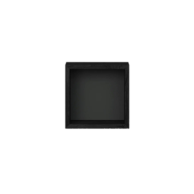 Looox Wood collection Boîte murale 30x30cm avec plaque arrière noir mat chêne noir mat