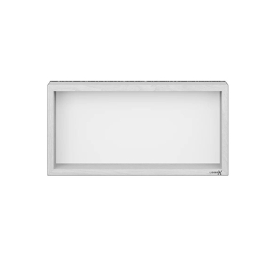 Looox Wood collection Boîte murale 60x30cm avec panneau arrière chêne blanc blanc mat
