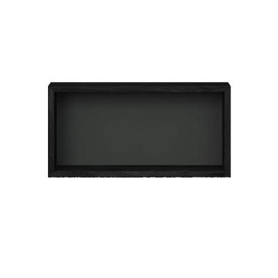 Looox Wood collection Boîte murale 60x30cm avec plaque arrière noir mat chêne noir mat