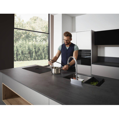 Hansgrohe Aquno Select M81 - 1 greeps keukenkraan - 170 uittrekbare vuistdouche - 3jet - sbox - hoogglans chroom