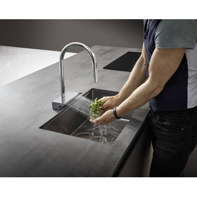 Hansgrohe Aquno Select M81 - 1 greeps keukenkraan - 170 uittrekbare vuistdouche - 3jet - sbox - hoogglans chroom