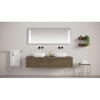 Looox Mirror Miroir 140x70cm avec chauffage et éclairage droite et gauche