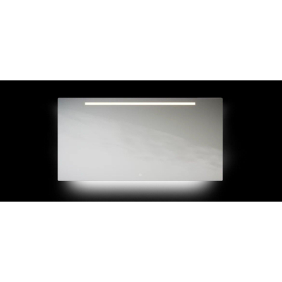 LoooX ML1-Line spiegel – 120x70 cm – directe en indirecte LED onder – touchbediening – Aluminium