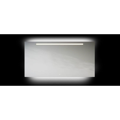 Looox Ml line Miroir avec éclairage LED en bas et en haut et intégré 100x70cm Aluminium