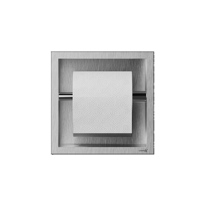 Looox porte-rouleau de toilette fermé - encastré - carré - inox brossé