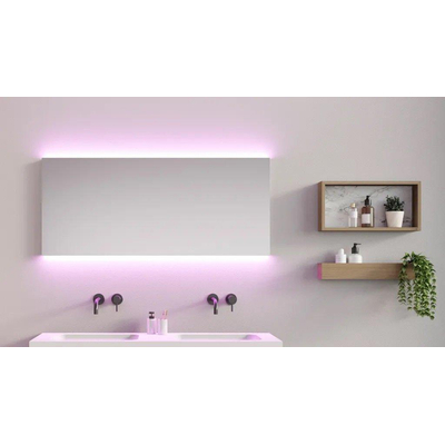 Looox C line Miroir avec éclairage LED 120x70cm Aluminium