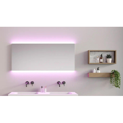 Looox C line spiegel - 120x70cm - led verlichting - boven en onder - aluminium