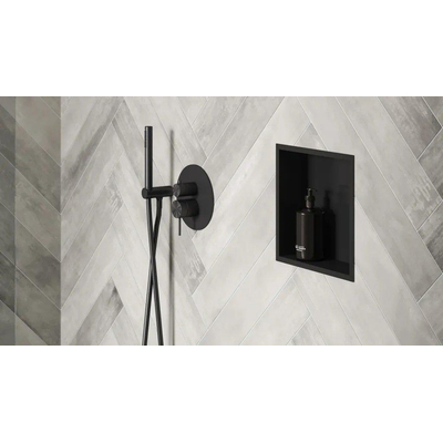 Looox BoX Niche de salle de bains 30x30x7cm avec cadre à encastrer noir mat