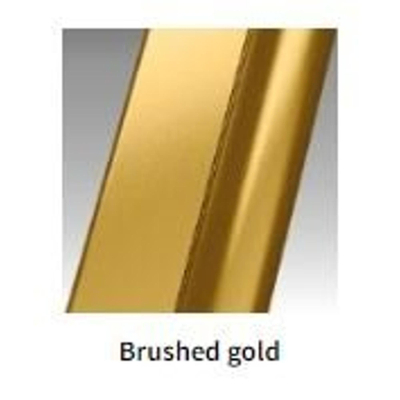 Novellini H art Inloopdouche - 100x200cm - Helder glas met matte band - Brushed gold (goud)