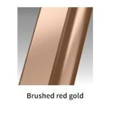 Novellini H art Inloopdouche - 100x200cm - Ribbelglas linea 1 - brushed red gold (koper)