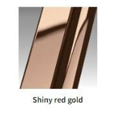 Novellini H art Inloopdouche - 90x200cm - Ribbelglas flute - Shiny red gold (koper)