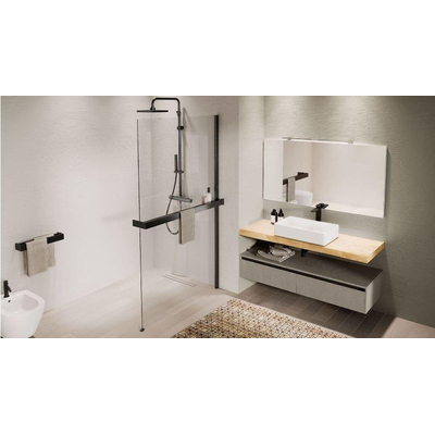 Novellini Kuadra support mural hd 120 gauche blanc mat