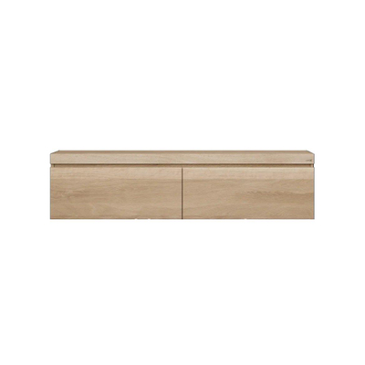 Looox Wood collection Wooden Drawer BoX armoire à tiroirs avec 2 tiroirs 160x45x46cm avec softclose chêne old grey