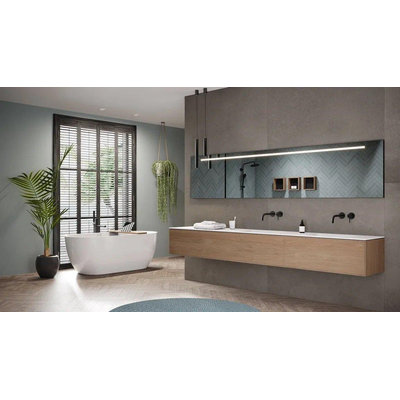 LoooX Black Line spiegel – rechthoek – 120x60 cm – directe LED – Zwart mat