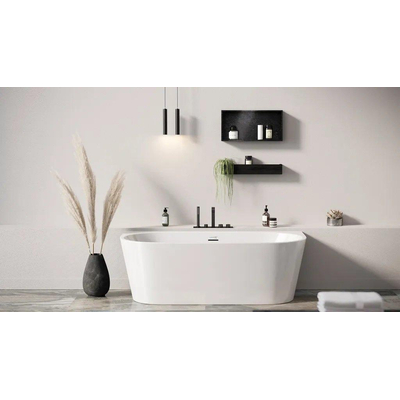 Looox Cool baignoire semi-îlot - 170x80x57cm - Acrylique blanc brillant