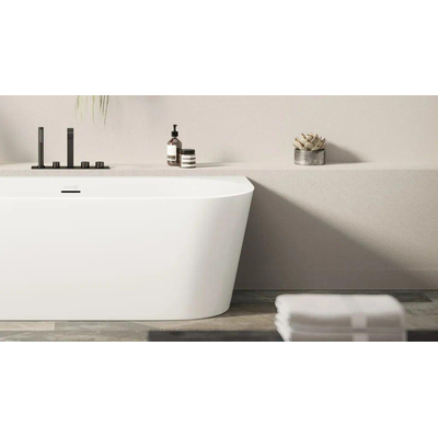 Looox Cool baignoire semi-îlot - 170x80x57cm - Acrylique mat blanc