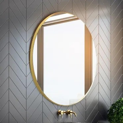 Looox Mirror Gold Line Round Miroir rond 60cm doré mat