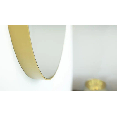 Looox miroir gold line miroir rond 70cm or mat