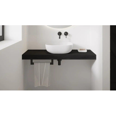 Looox Rail Porte-serviette pour lavabo 50cm Noir mat