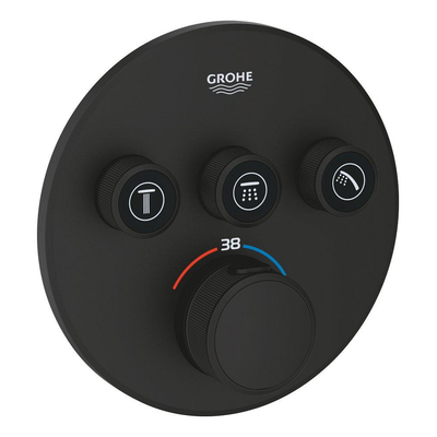 Grohe Grohtherm SmartControl Afdekset - thermostatisch - rond - phantom black (zwart)