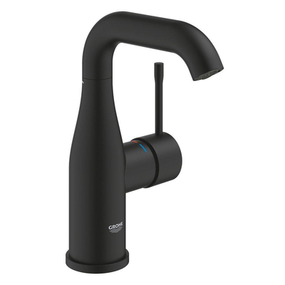 Grohe Essence 1-gats Wastafelkraan - m-size - hoog - afvoergarnituur - push up - phantom black