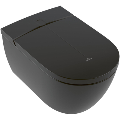 Villeroy & Boch Viclean douche wc - 60cm - spoelrandloos pure CeramicPlus - mat zwart