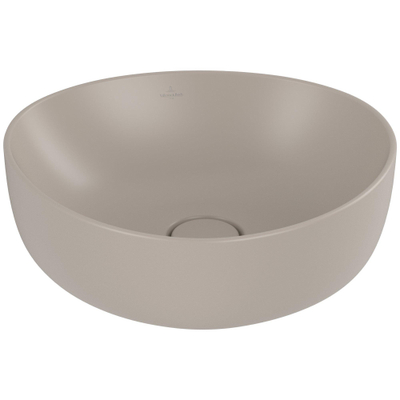Villeroy & Boch Antao Opzetwastafel - 40x39.5x14.6cm CeramicPlus - zonder overloop - mat almond (beige)