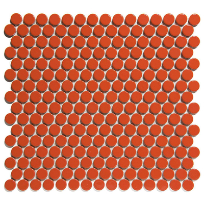 The Mosaic Factory Venice mozaïektegel - 31.5x29.4cm - wandtegel - Rond - Porselein Orange glans